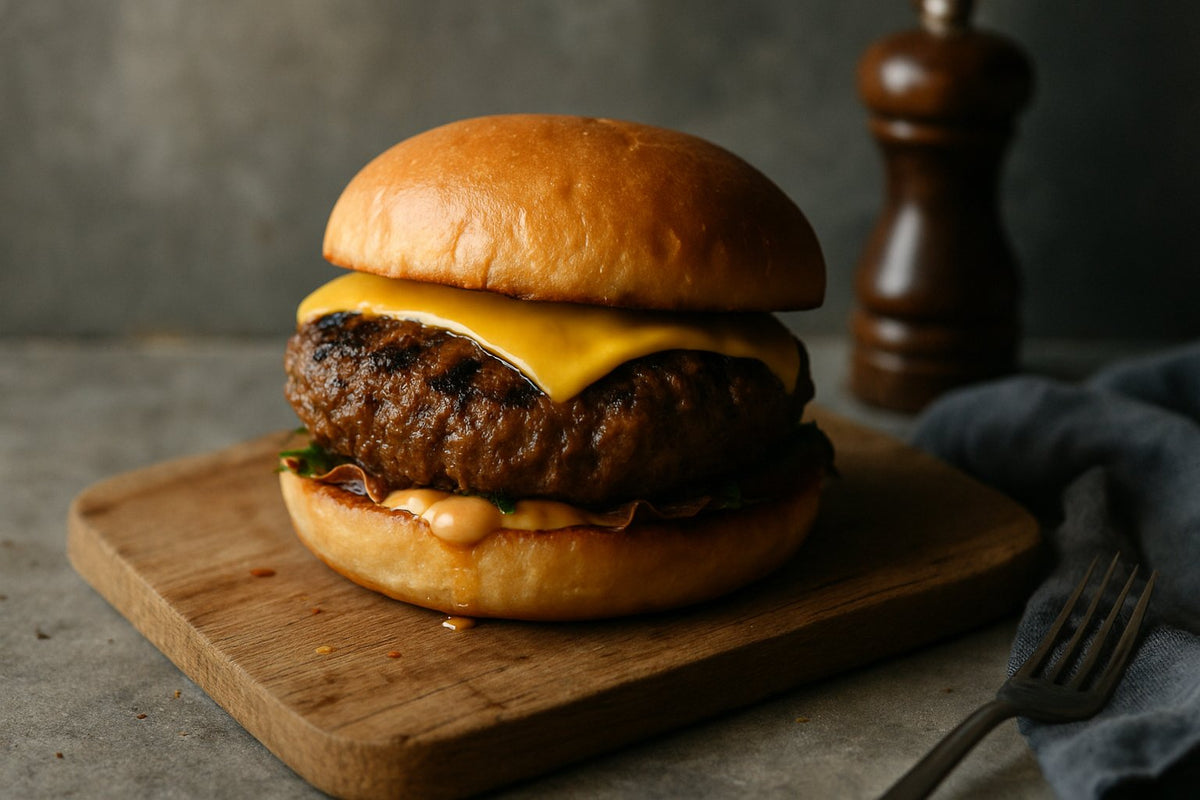 Angus burger uit de grillpan: sappig en met streepjes
