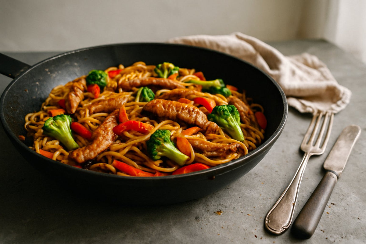 Bami met varkensfiletlapjes