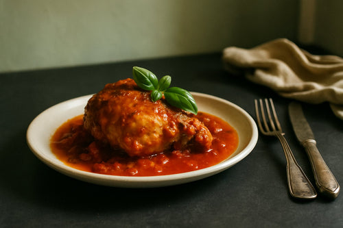 Kippendijfilet in de slowcooker met tomaat