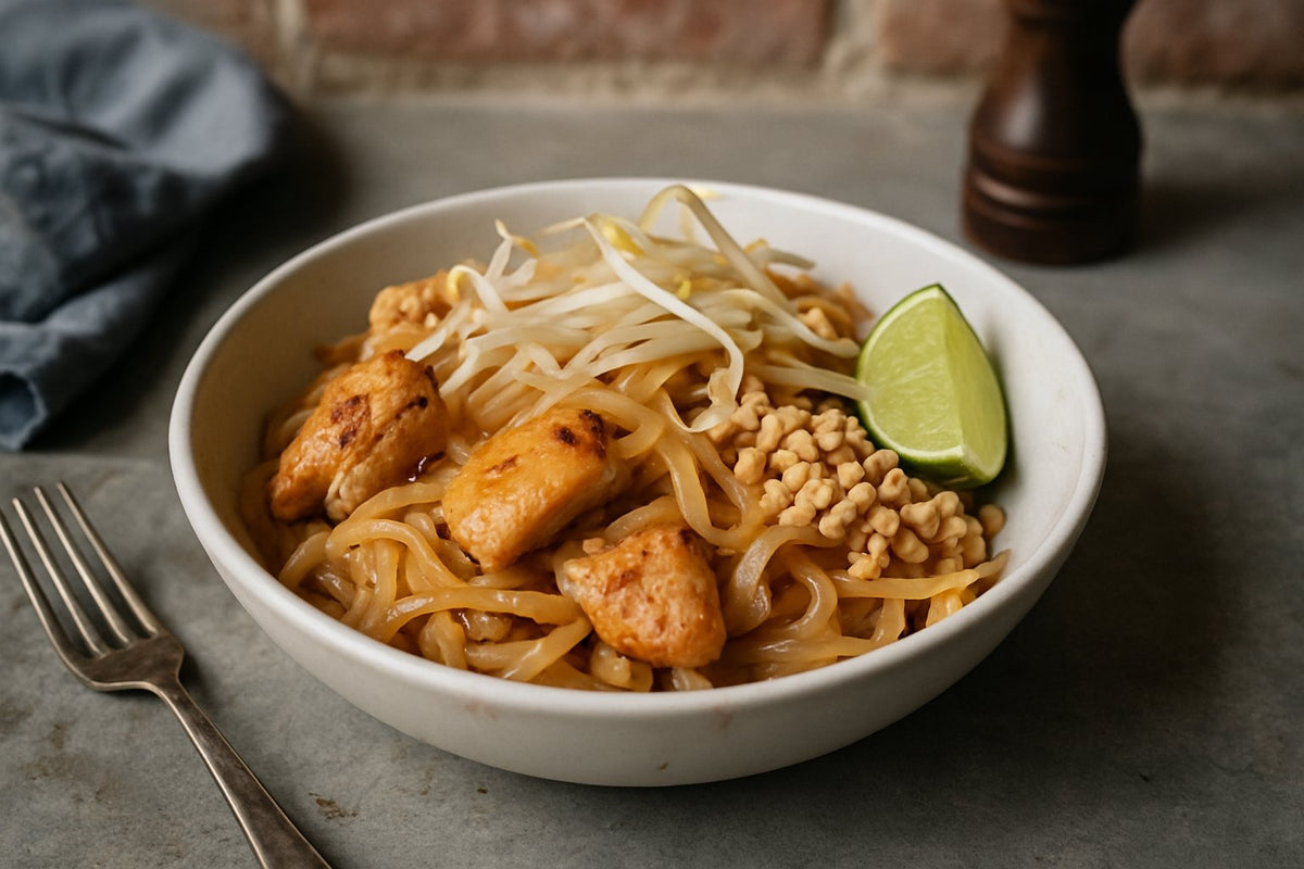 Pad thai met kip: noedels uit de wok in 25 minuten