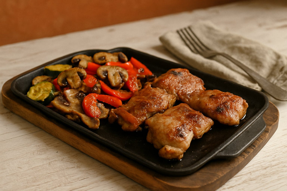 Plancha met kippendijfilet en groenten