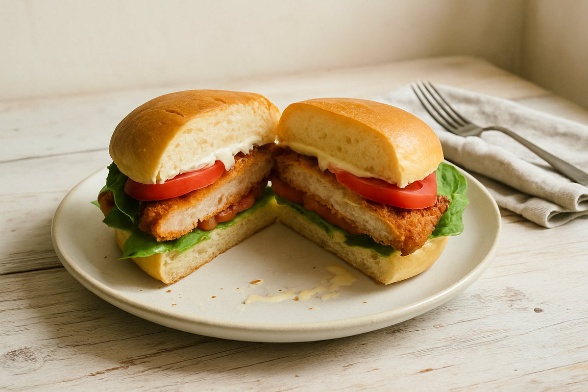Schnitzelbroodje met sla en tomaat maken