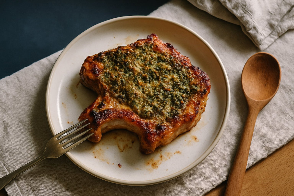 Schouderkarbonade in de airfryer met een kruidenkorst
