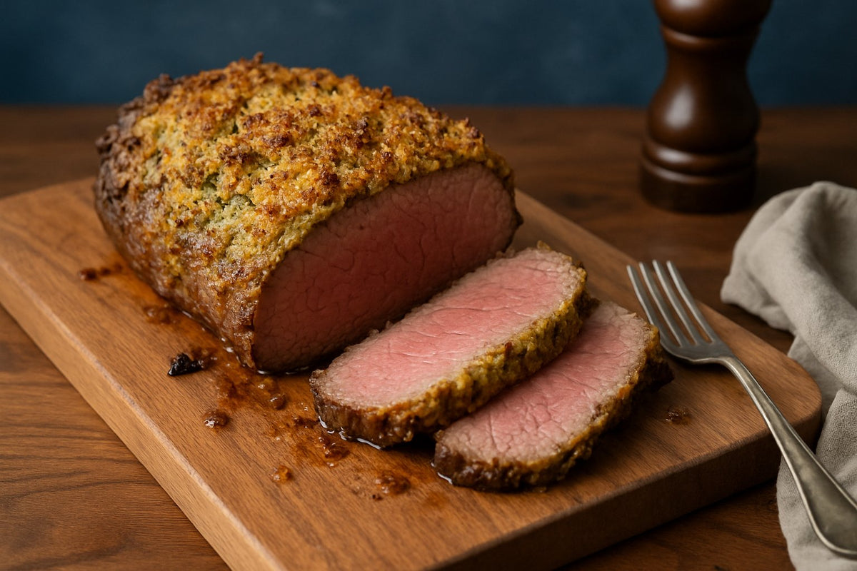Kogelbiefstuk met kruidenkorst uit de oven