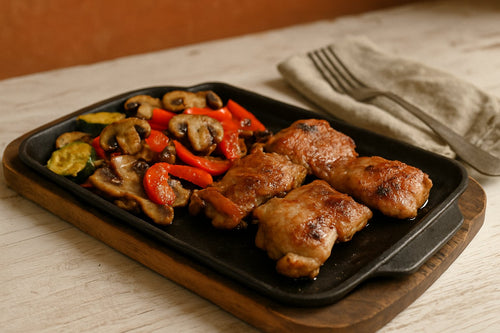 Plancha met kippendijfilet en groenten