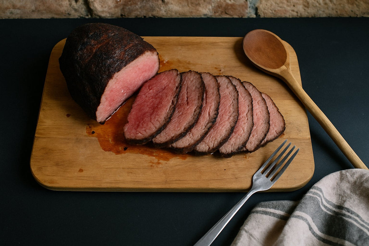 Rosbief op de BBQ: rosé gegaard met een rokerige rand