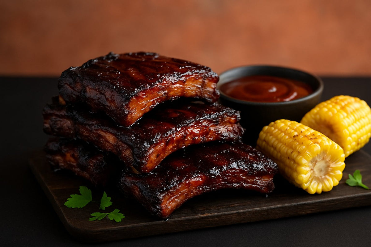 Vlees van de BBQ op de grill