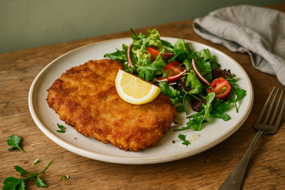 Varkensschnitzel in de airfryer met een krokante korst