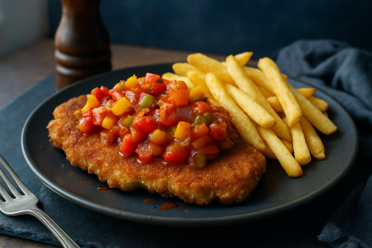 Zigeunerschnitzel met paprikasaus